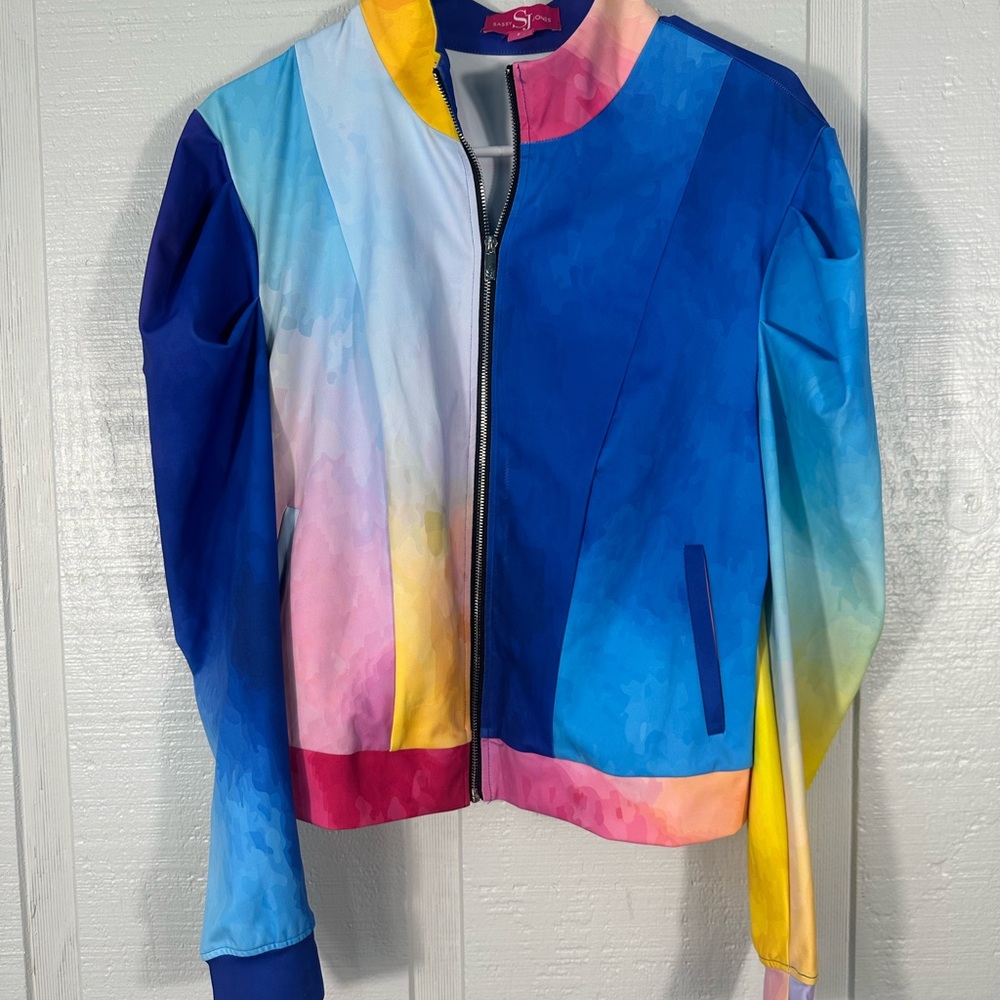 Sassy Jones Women’s Long Sleeve Full Zip Multicolor Jacket  Size Large EUC - Picture 3 of 7